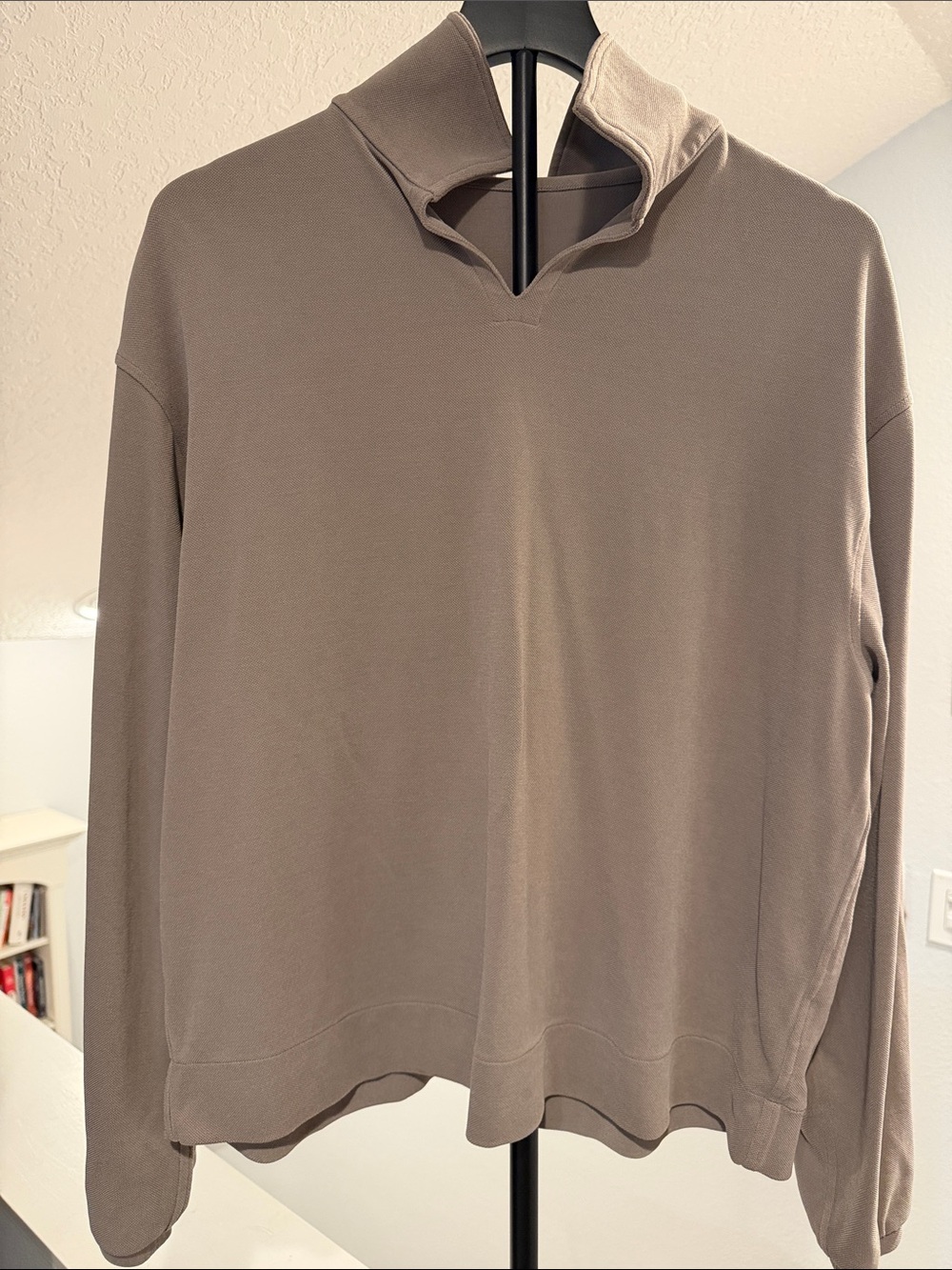 lululemon athletica Taupe Long-Sleeve Pullover Top